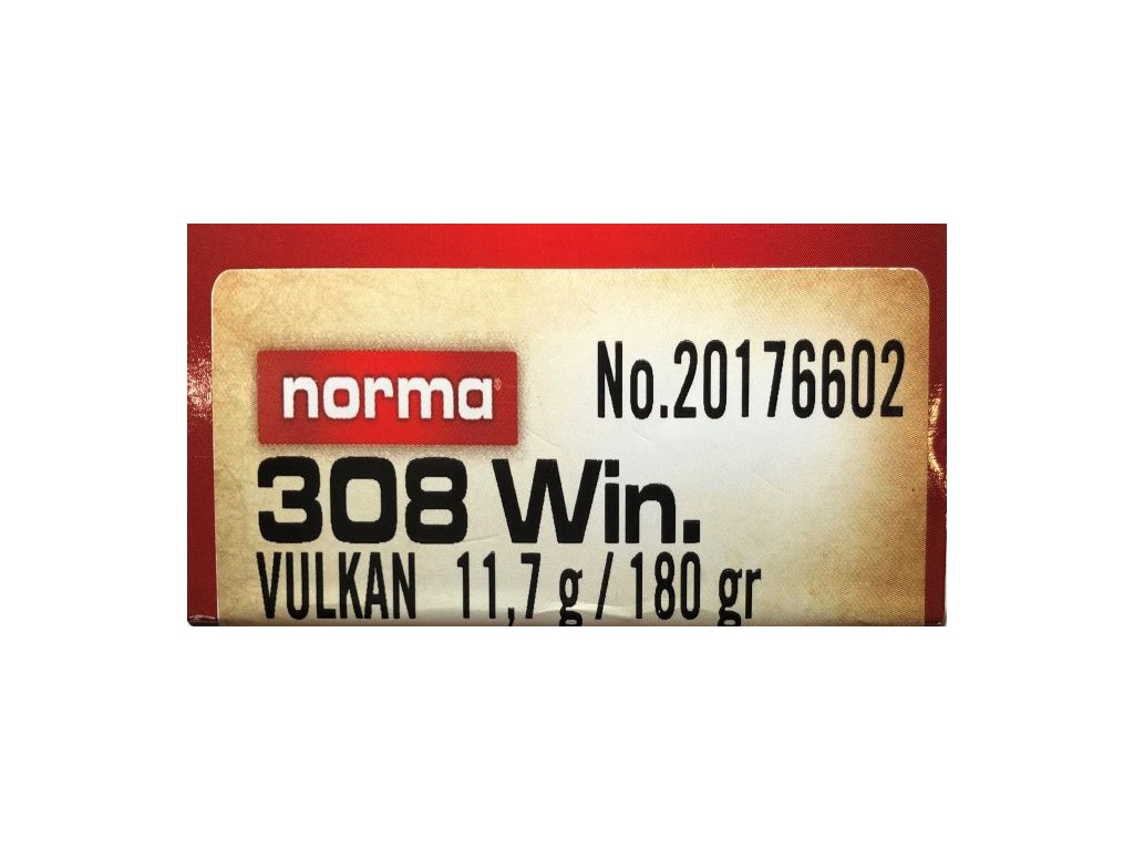Balas calibre 308W. Norma Vulkan 180gr