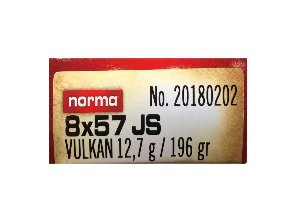 Balas calibre 8x57JS. Norma. VULKAN. 196gr