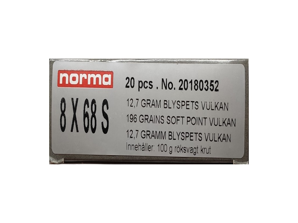 Balas Norma 8X68S. Vulkan, 196gr.