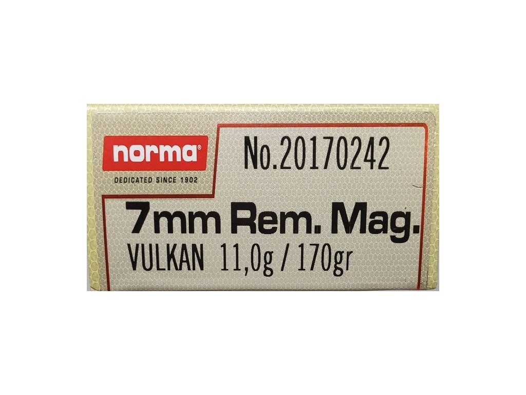 Balas Norma 7mm Rem Mag. Vulkan, 170gr.