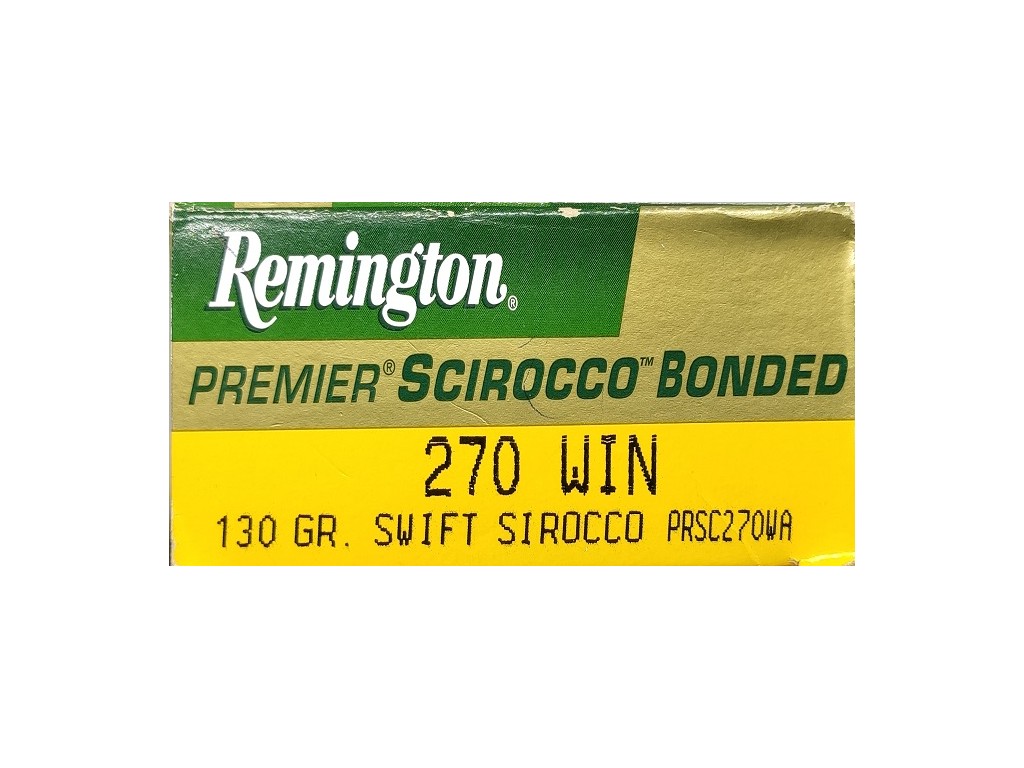 Balas calibre 270W. Remington. Scirocco. 130gr