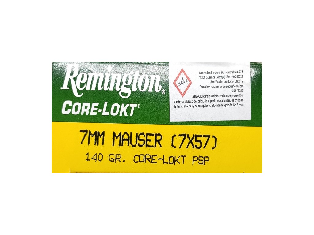 Balas calibre 7x57. Remington. Core-lokt. 140gr