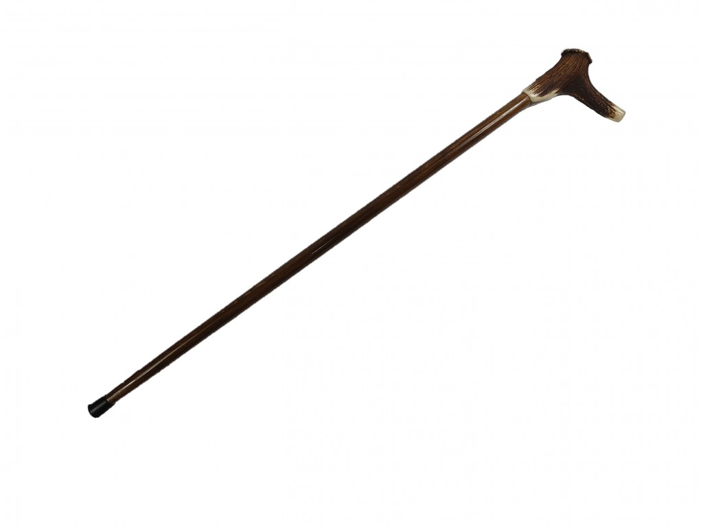 Bastón artesanal de madera de eucalipto con roseta de venado