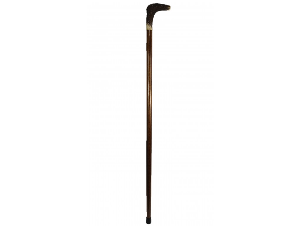 Bastón de madera y asta de venado