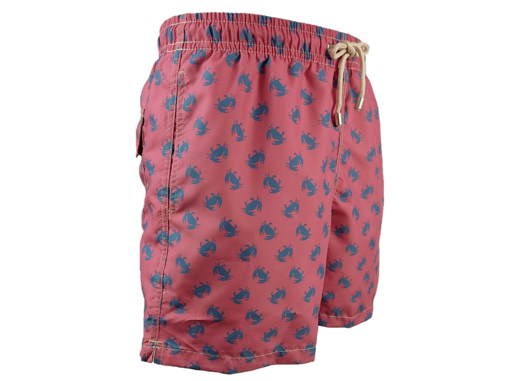 Traje de baño rojo con estampado de cangrejos