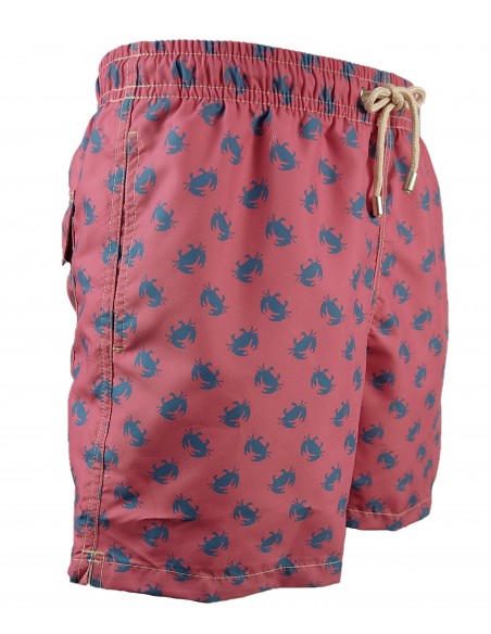 Traje de baño rojo con estampado de cangrejos
