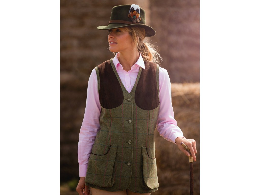 Chaleco tiro tweed verde Alan Paine