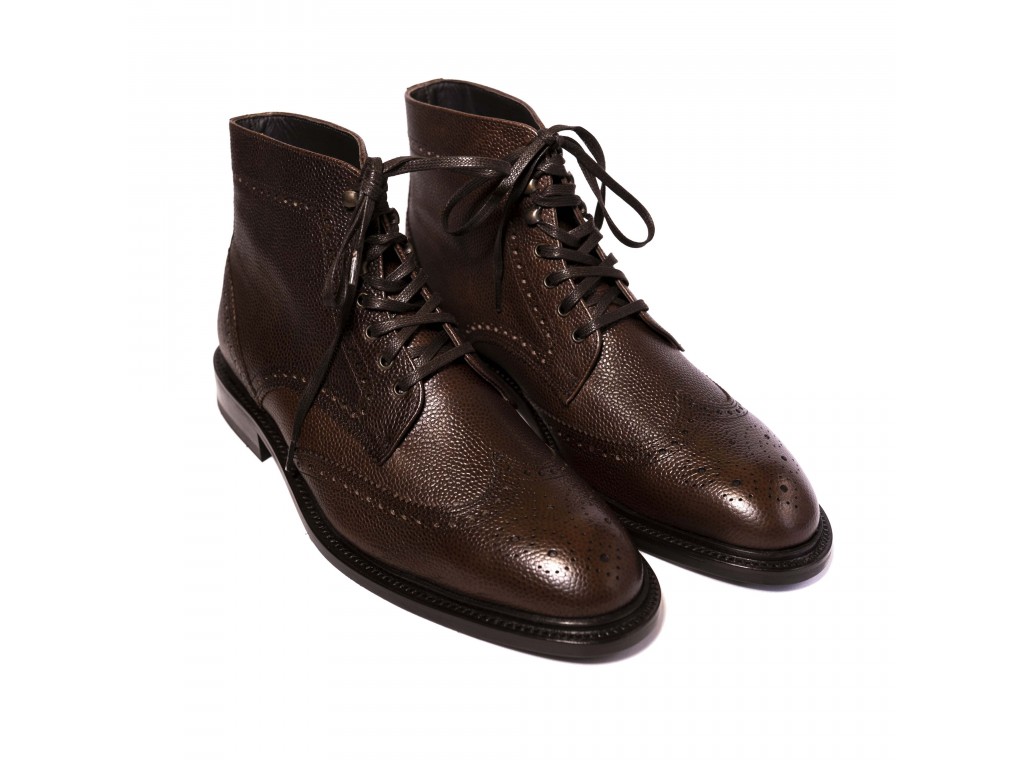 Botines de piel con cordones en Serbal