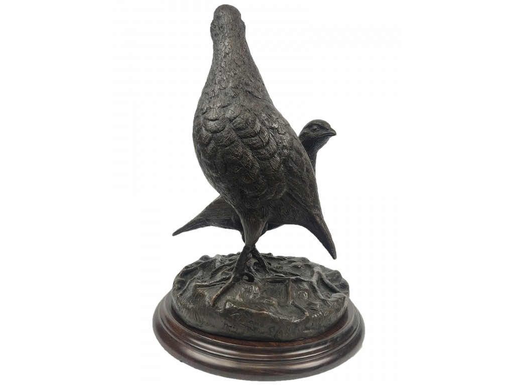 Bronce de pareja de perdices de Lucio Relaño