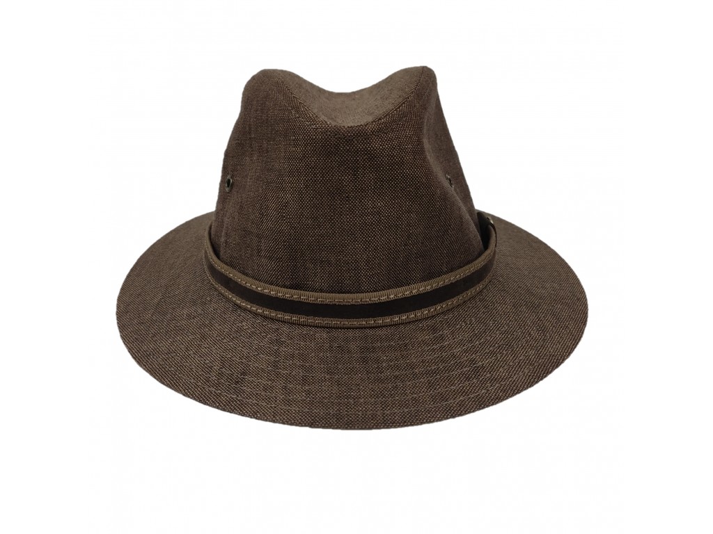 Sombrero verano lino color marrón