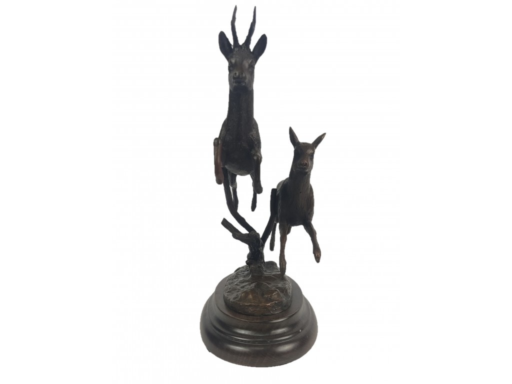 Bronce pareja de corzos del autor Lucio Relaño
