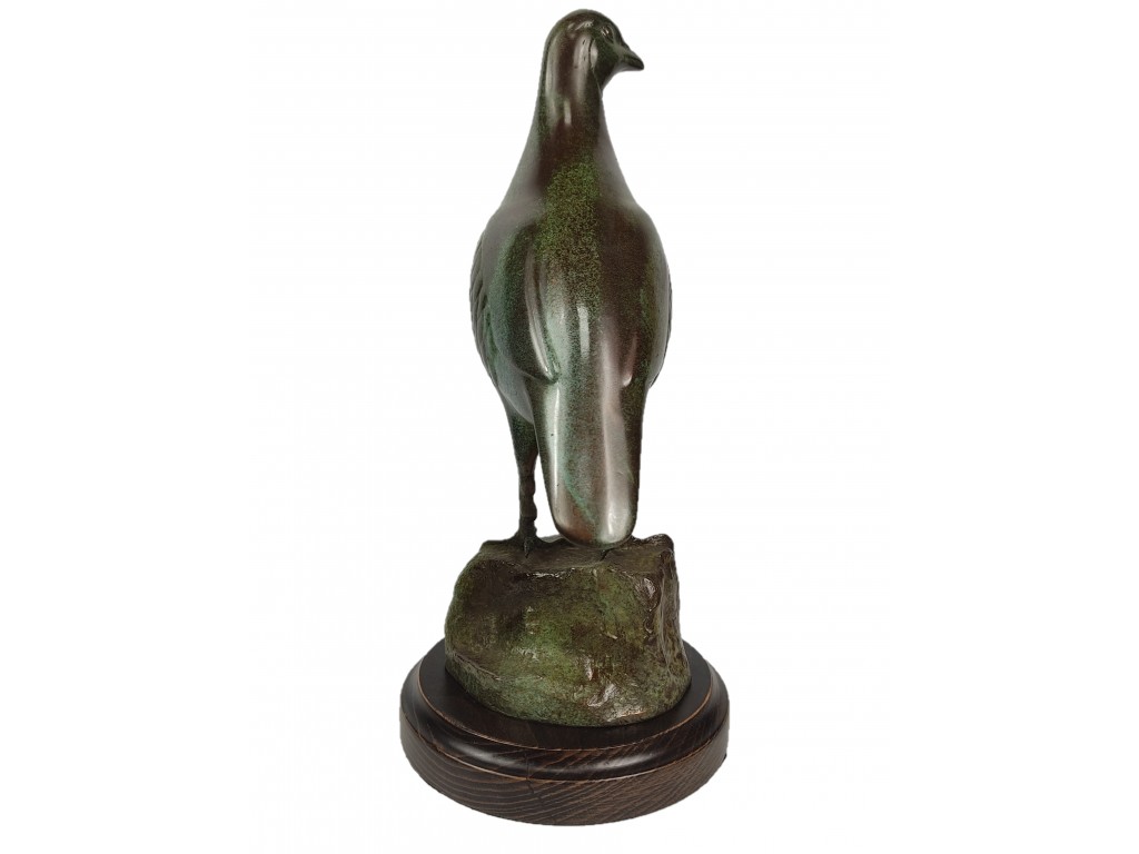Bronce pulido de  perdiz sobre piedra del autor Lucio Relaño