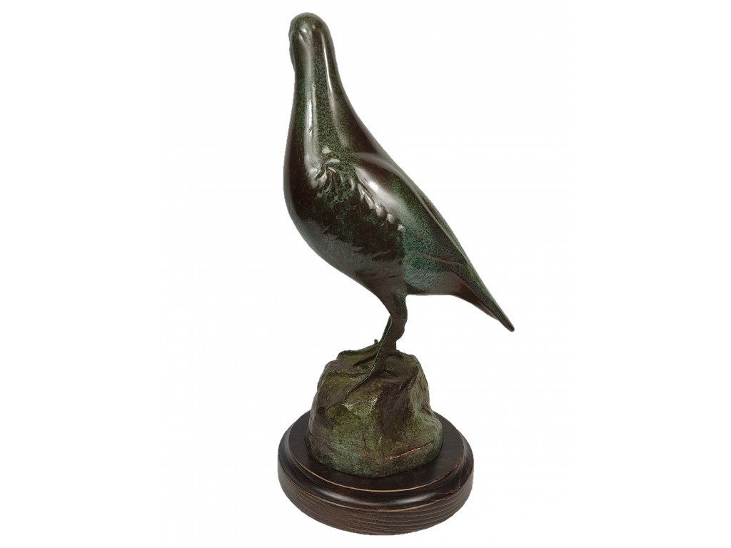 Bronce pulido de  perdiz sobre piedra del autor Lucio Relaño